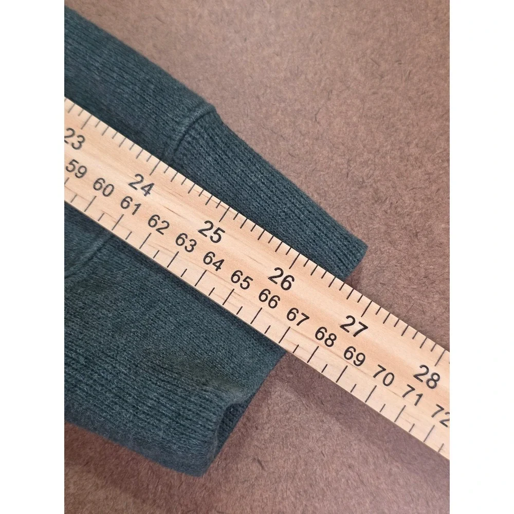 Tommy Hilfiger Mens Green Quarter Zip Pullover Cotton Sweater Size Large